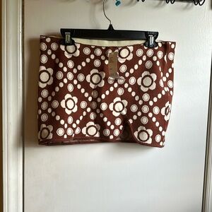 Urban Outfitters Brown and White Mini Skirt